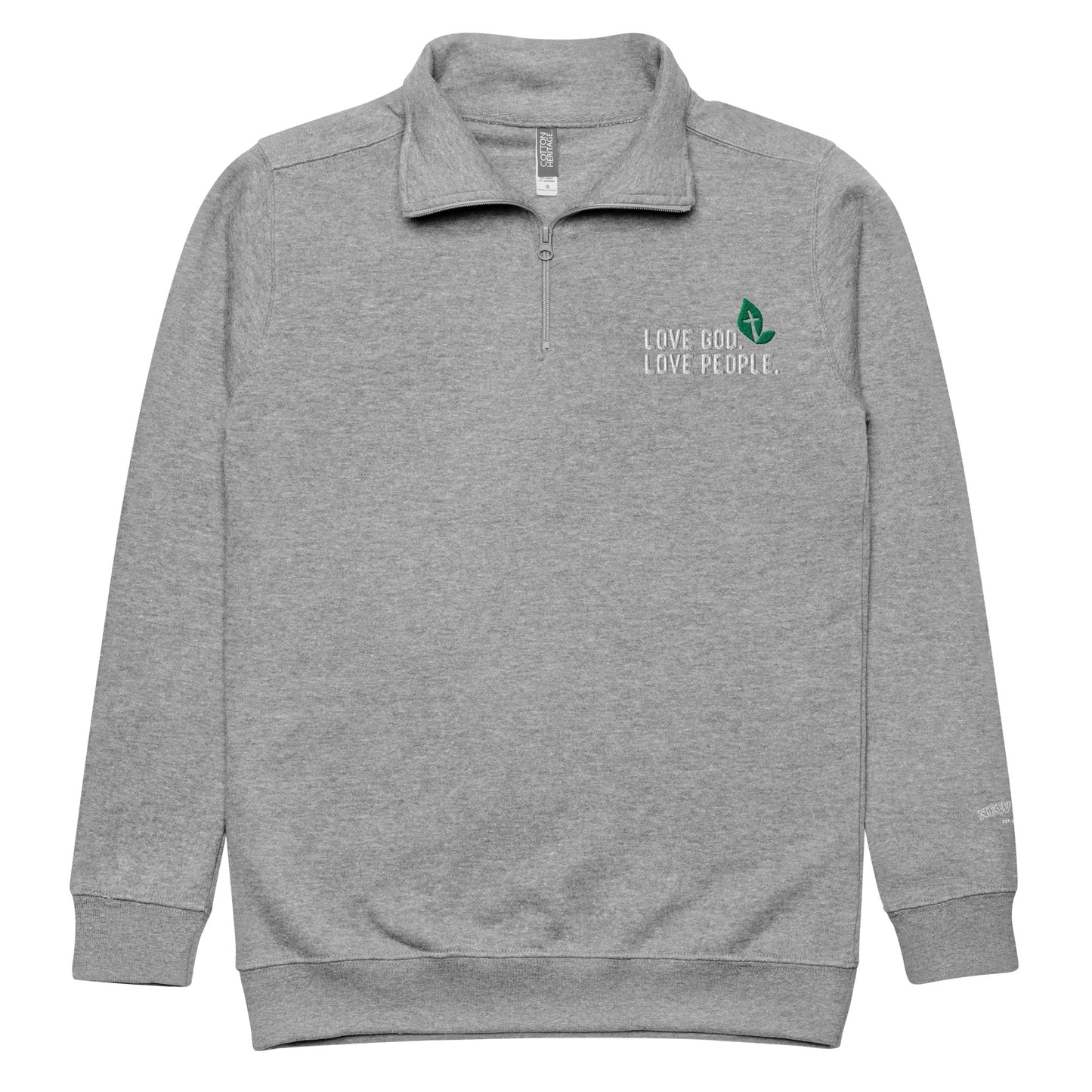 Unisex fleece quarter zip pullover